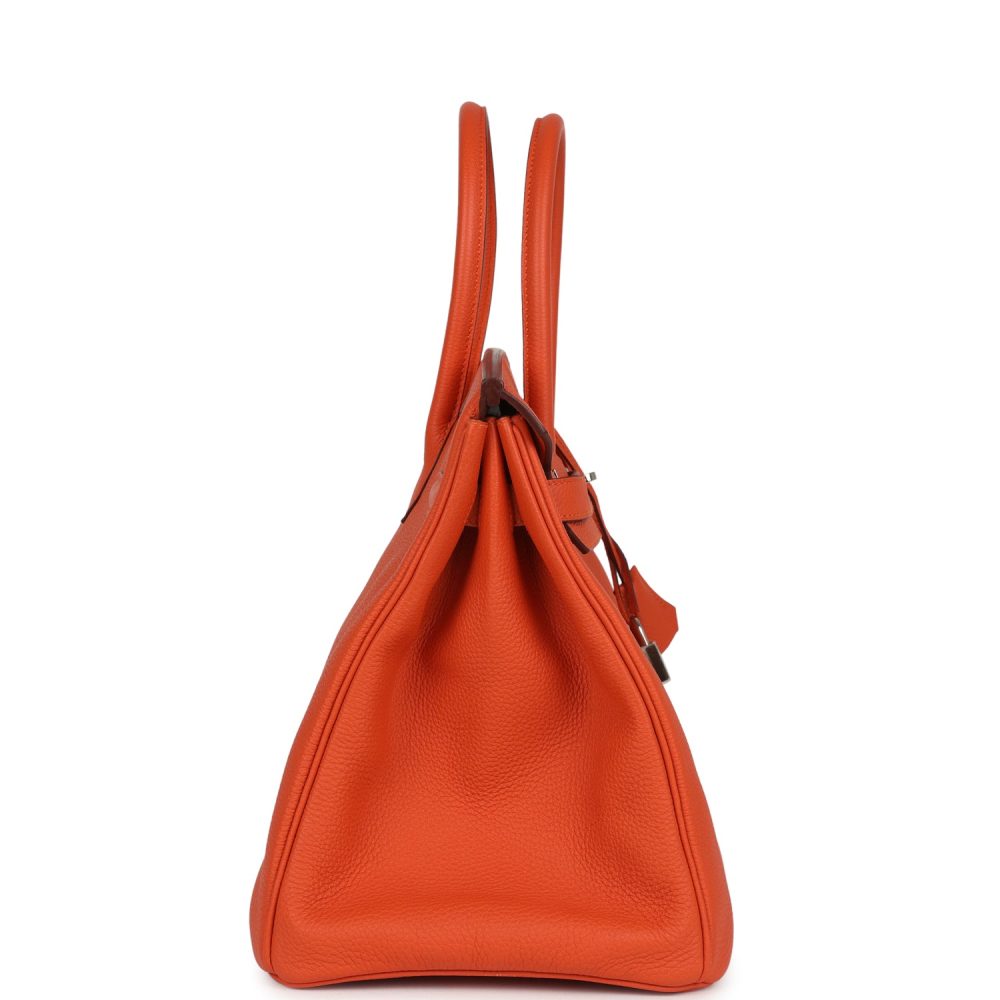 Pre-owned Hermes Birkin 35 Orange Togo Palladium Hardware - Image 3