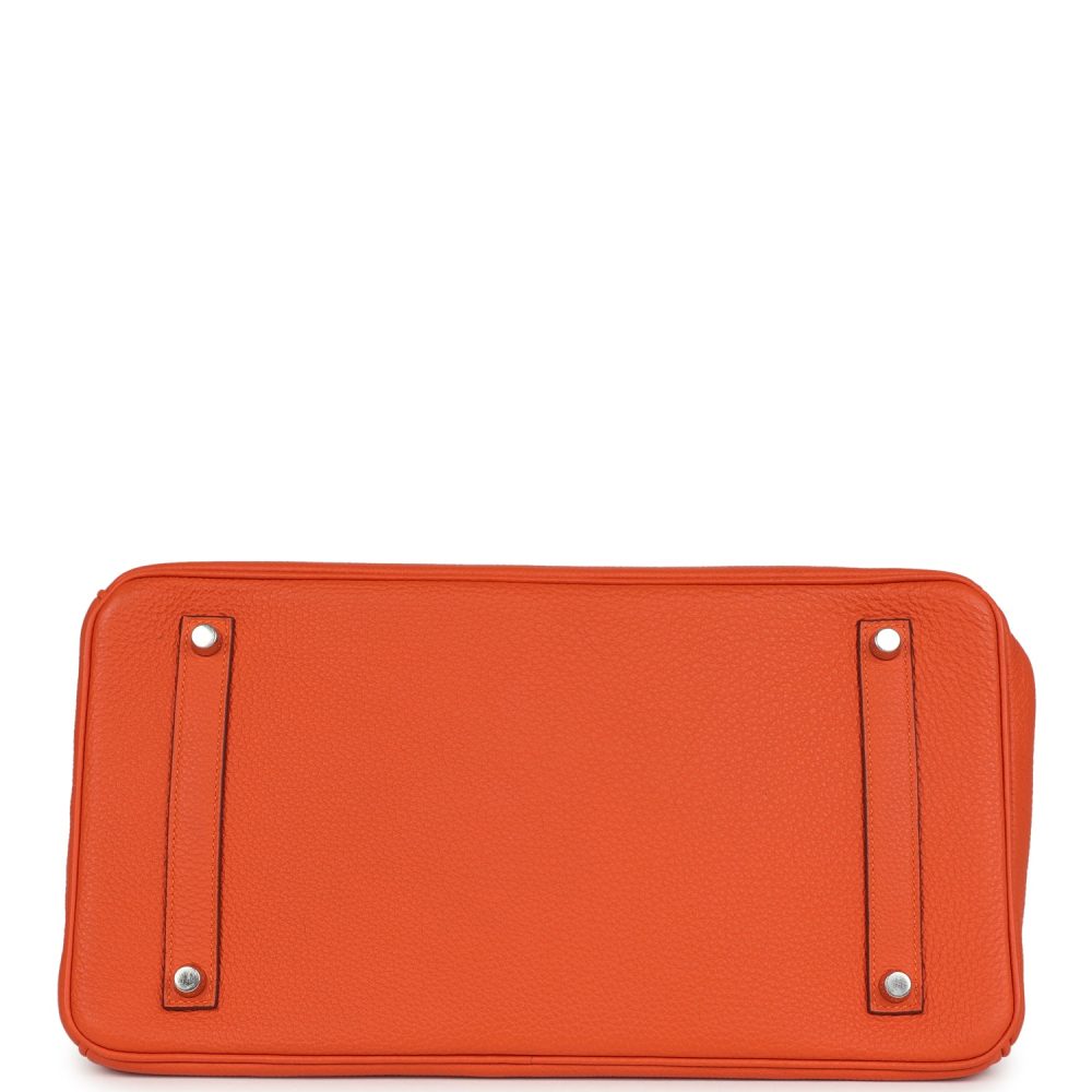 Pre-owned Hermes Birkin 35 Orange Togo Palladium Hardware - Image 5