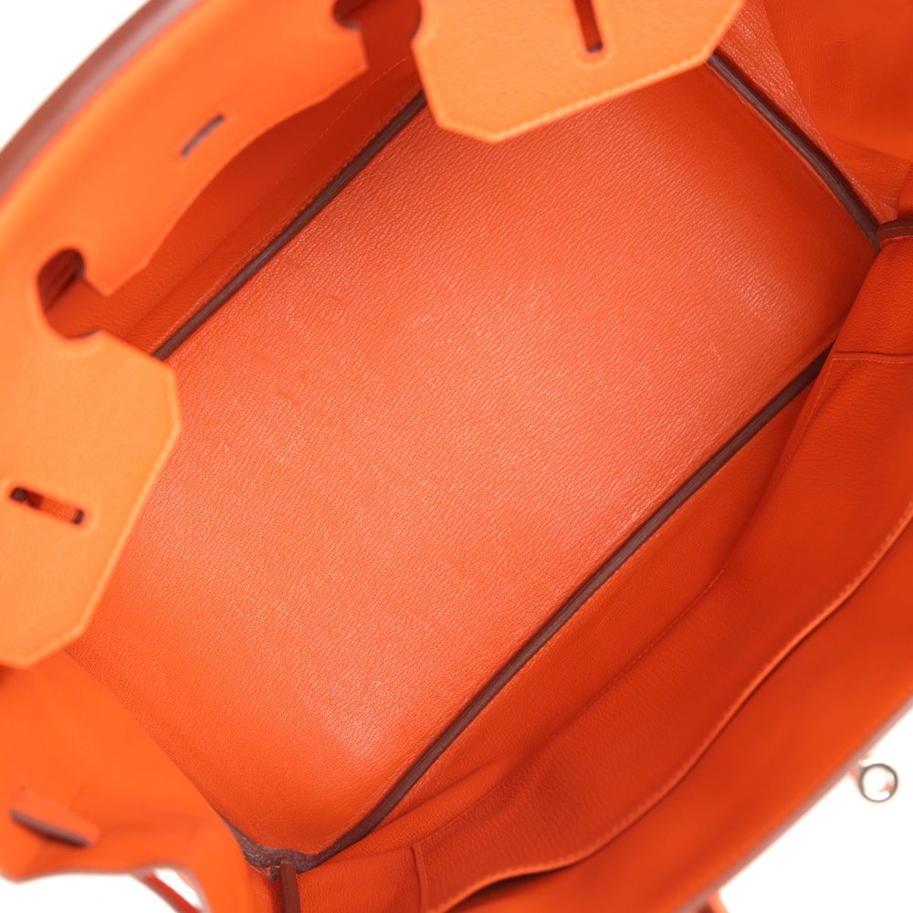 Pre-owned Hermes Birkin 35 Orange Togo Palladium Hardware - Image 7