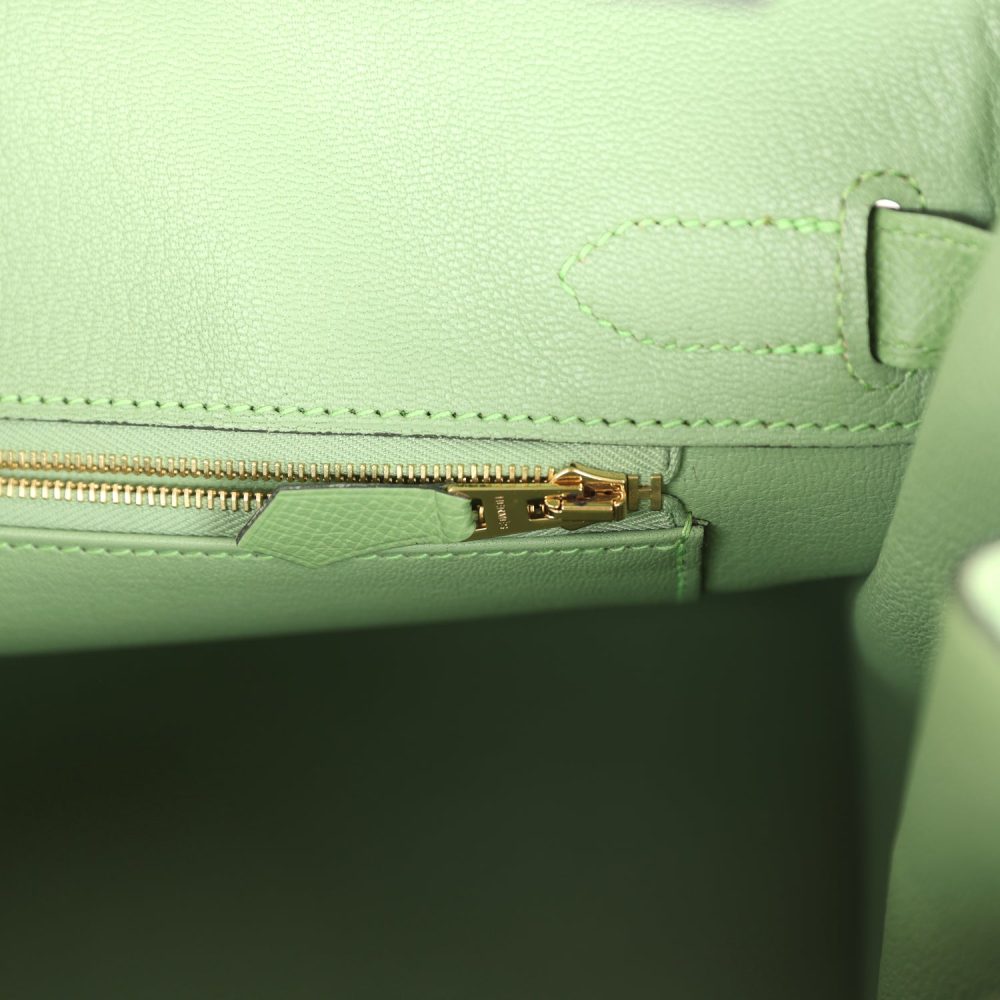 Hermes Birkin 30 Vert Criquet Epsom Gold Hardware - Image 9