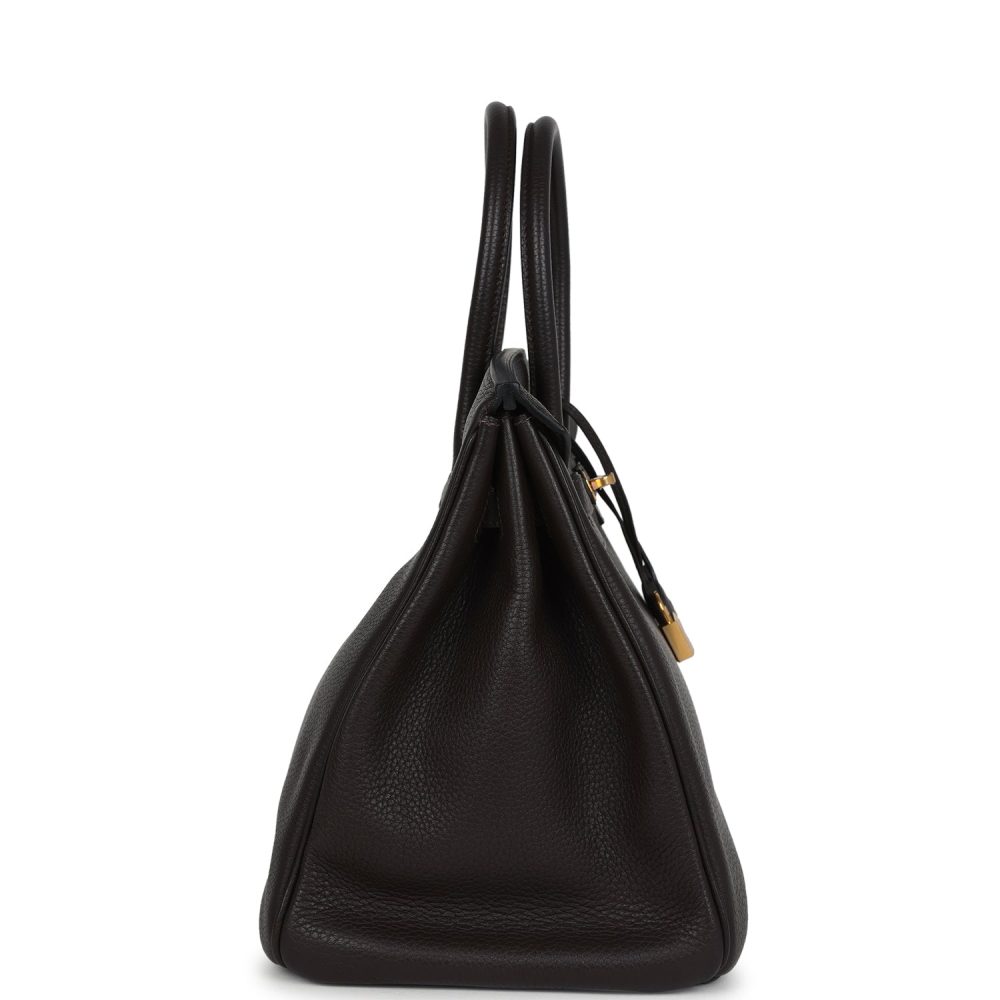 Pre-owned Hermes Birkin 35 Chocolate Togo Gold Hardware - Image 3