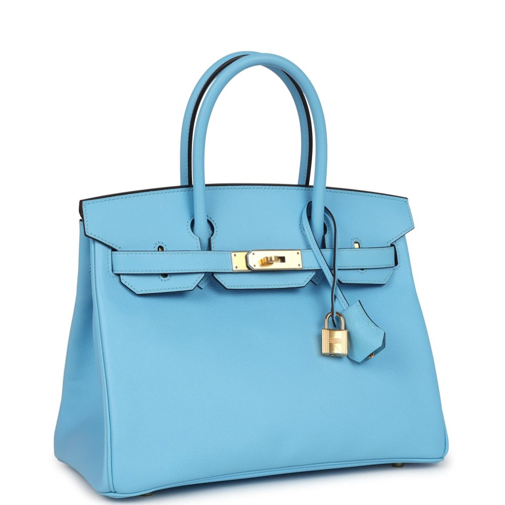 Hermes Birkin 30 Celeste Epsom Gold Hardware - Image 2