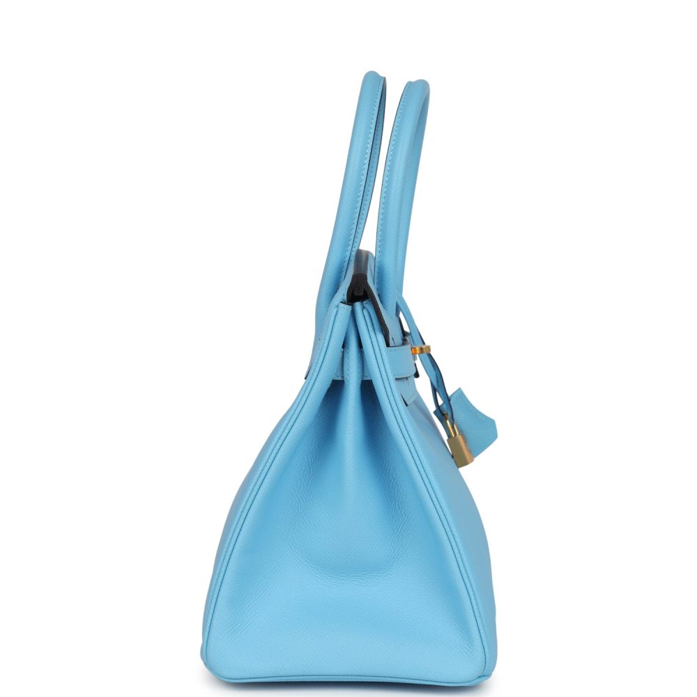 Hermes Birkin 30 Celeste Epsom Gold Hardware - Image 3