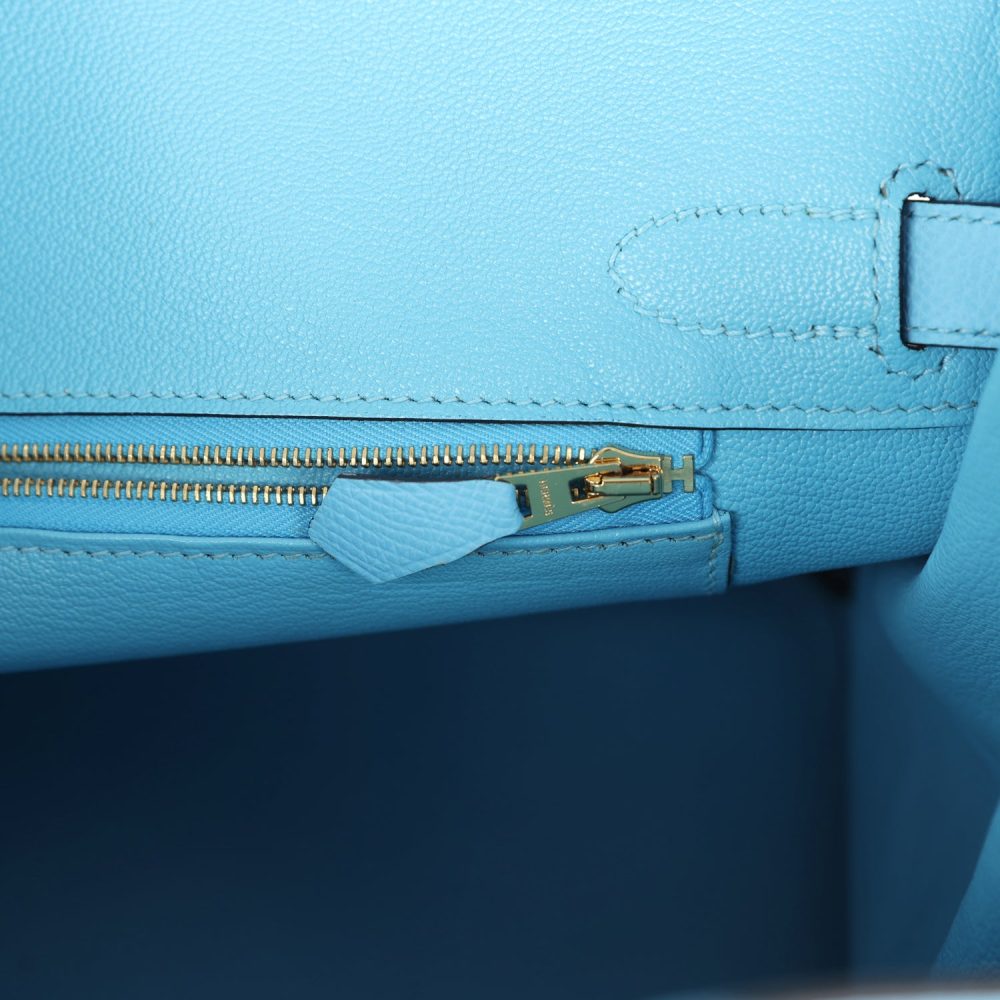 Hermes Birkin 30 Celeste Epsom Gold Hardware - Image 9