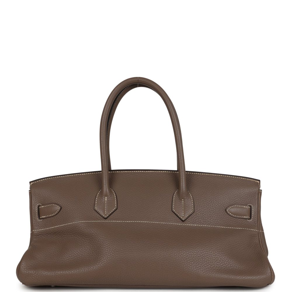 Vintage Hermes Shoulder Birkin 42 JPG Etoupe Clemence Palladium Hardware - Image 4