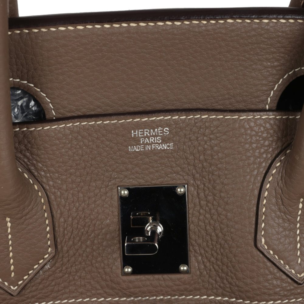 Vintage Hermes Shoulder Birkin 42 JPG Etoupe Clemence Palladium Hardware - Image 7