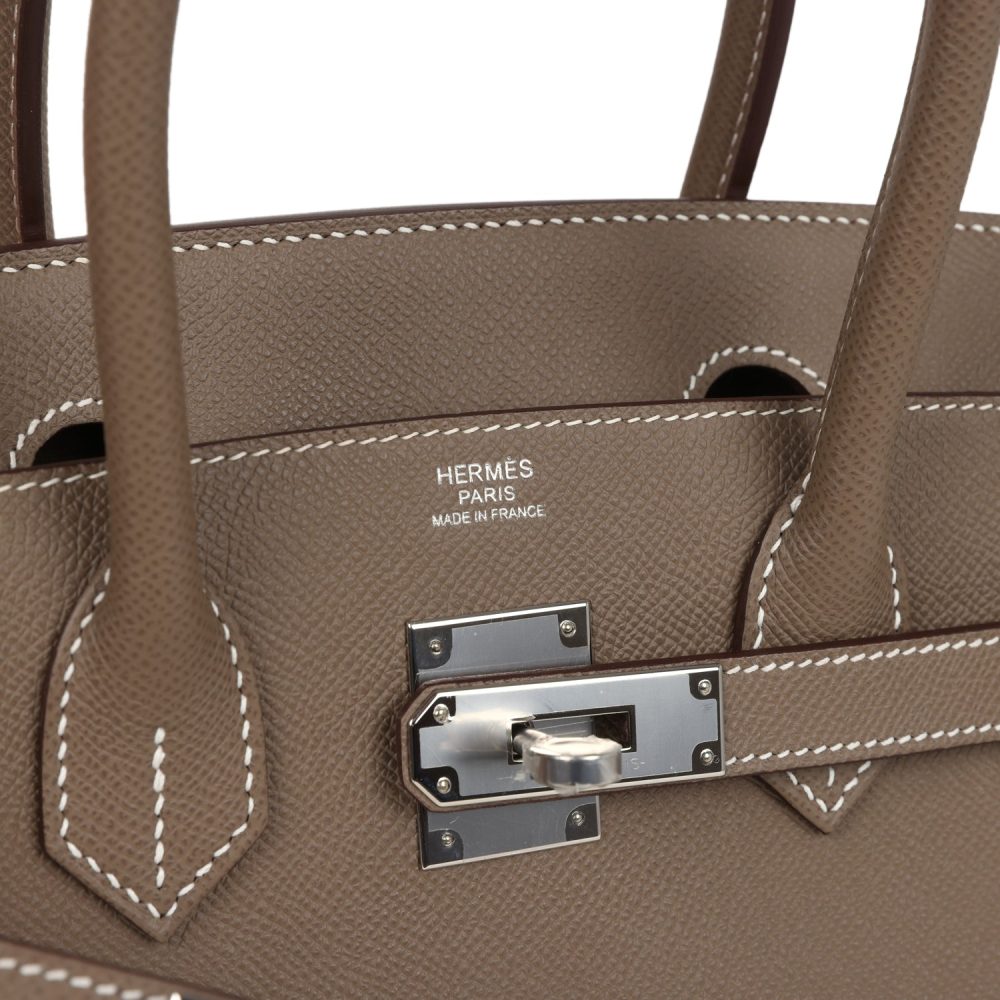 Hermes Birkin Sellier 30 Etoupe Epsom Palladium Hardware - Image 7
