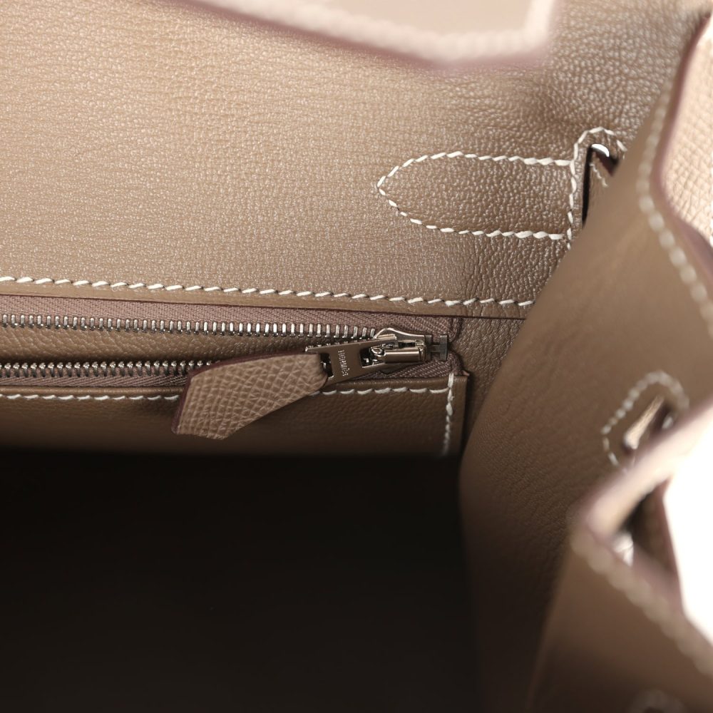 Hermes Birkin Sellier 30 Etoupe Epsom Palladium Hardware - Image 9