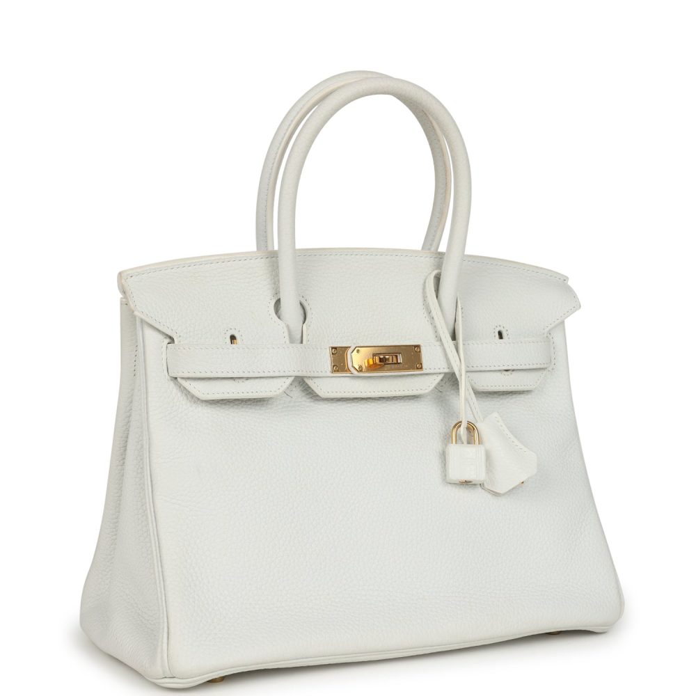 Pre-owned Hermes Birkin 30 White Clemence Gold Hardware - Image 2
