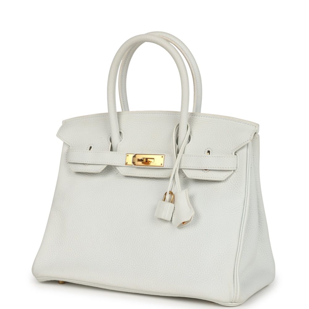Pre-owned Hermes Birkin 30 White Clemence Gold Hardware - Image 5