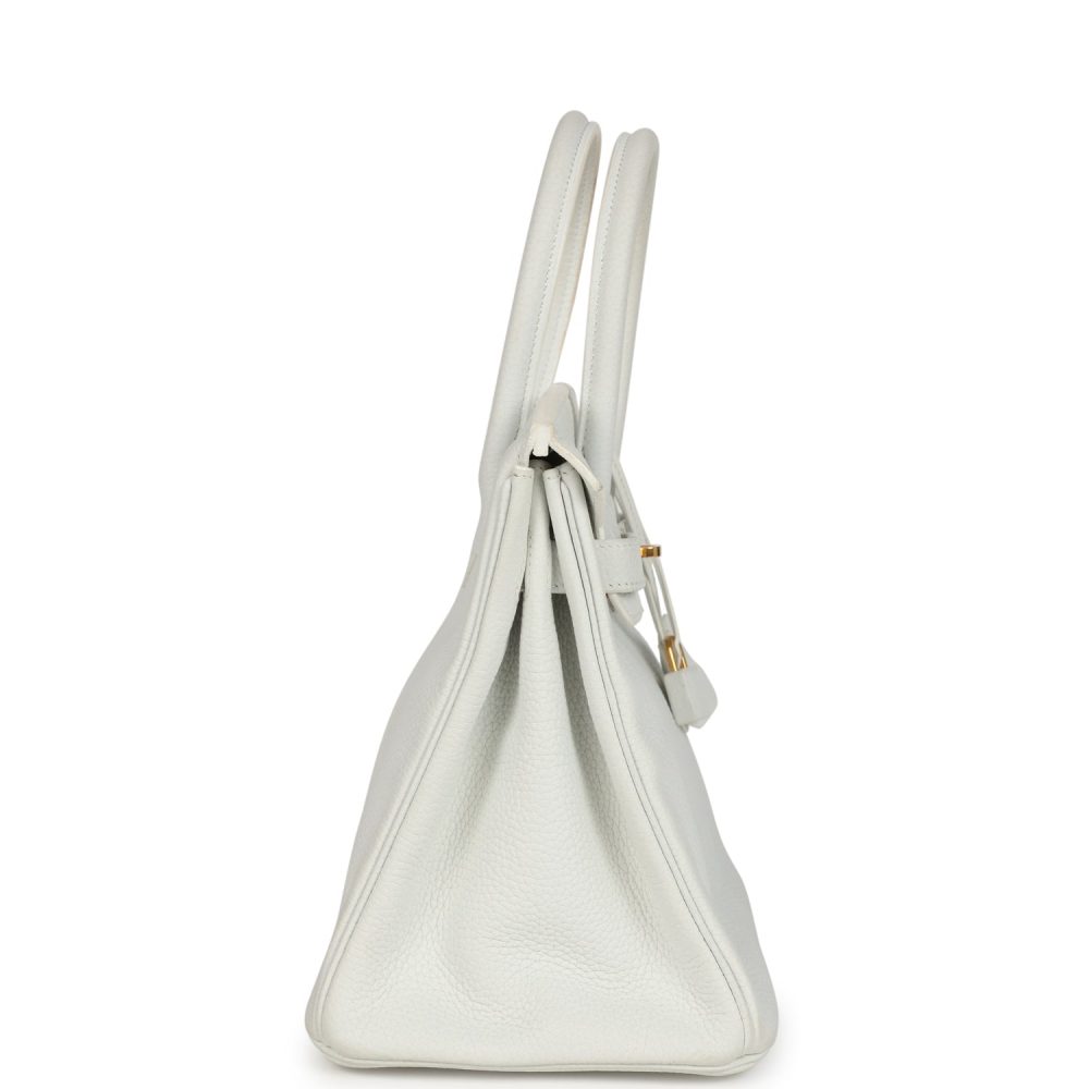 Pre-owned Hermes Birkin 30 White Clemence Gold Hardware - Image 3