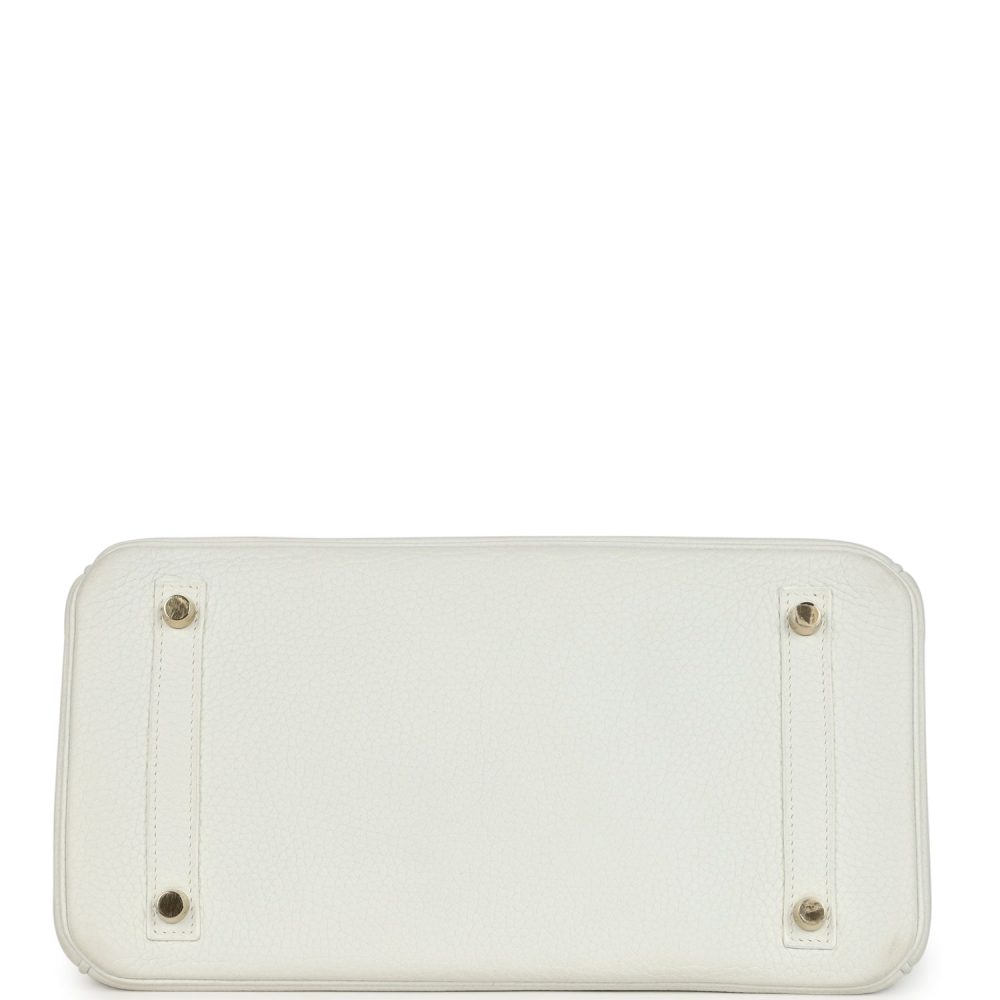 Pre-owned Hermes Birkin 30 White Clemence Gold Hardware - Image 6