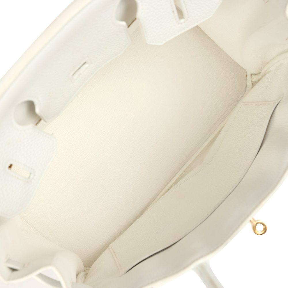 Pre-owned Hermes Birkin 30 White Clemence Gold Hardware - Image 8