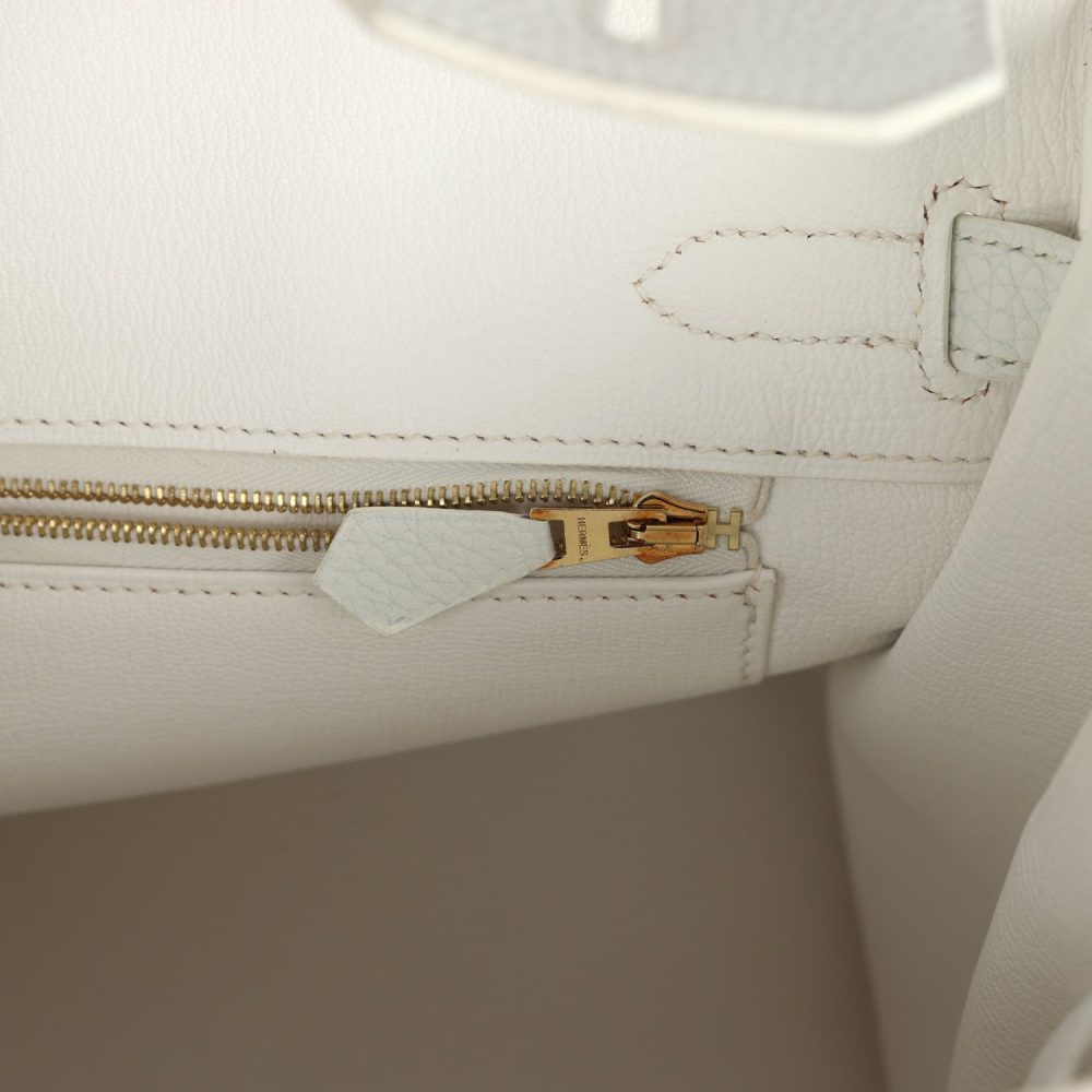 Pre-owned Hermes Birkin 30 White Clemence Gold Hardware - Image 9