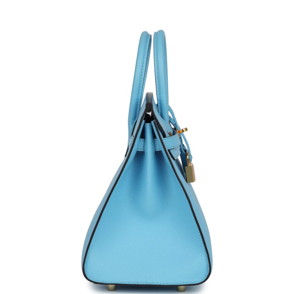 Hermes Birkin Sellier 25 Celeste Epsom Gold Hardware - Image 3