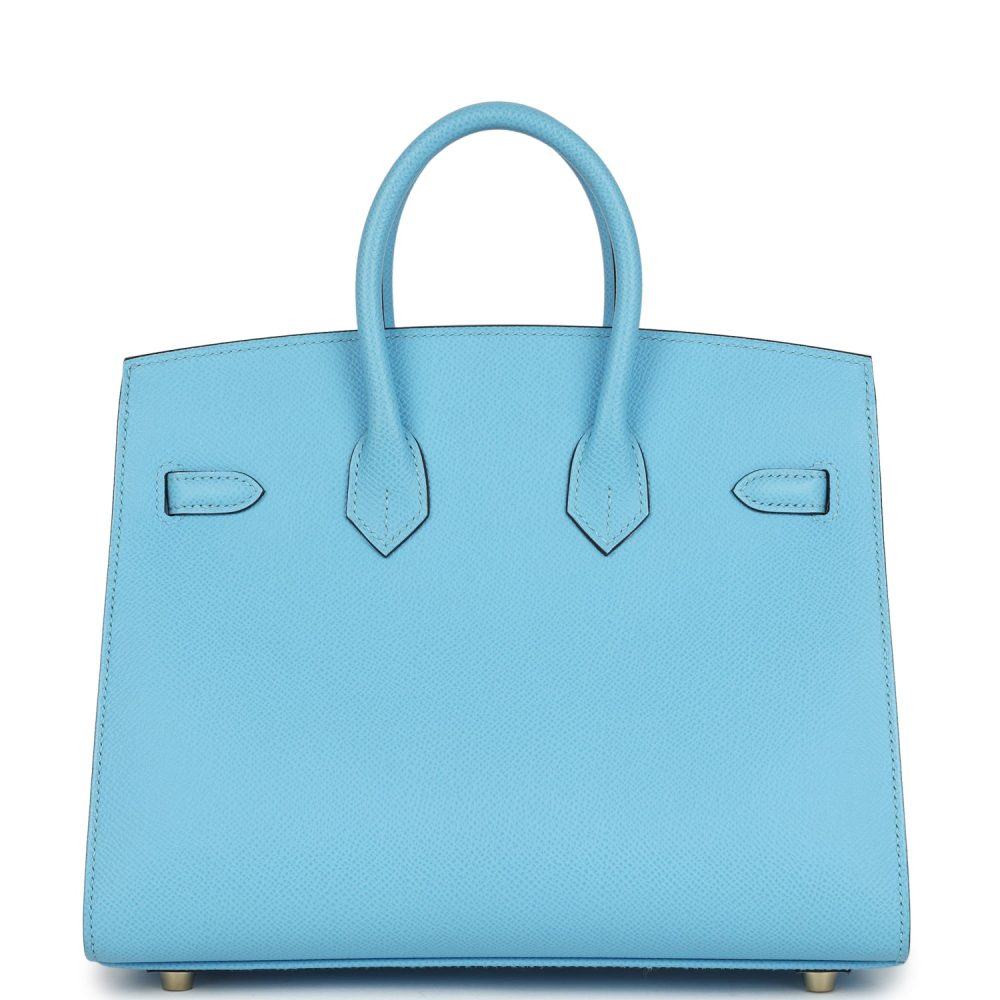 Hermes Birkin Sellier 25 Celeste Epsom Gold Hardware - Image 4