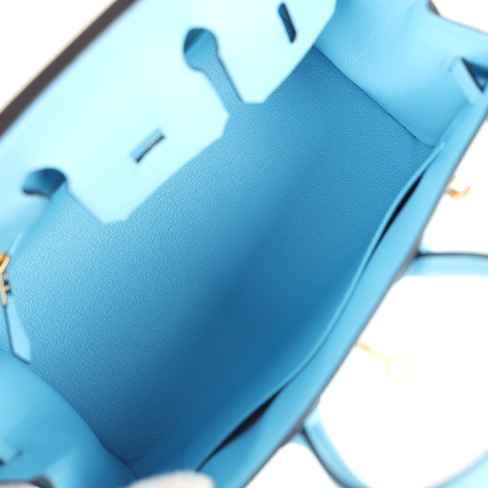Hermes Birkin Sellier 25 Celeste Epsom Gold Hardware - Image 8