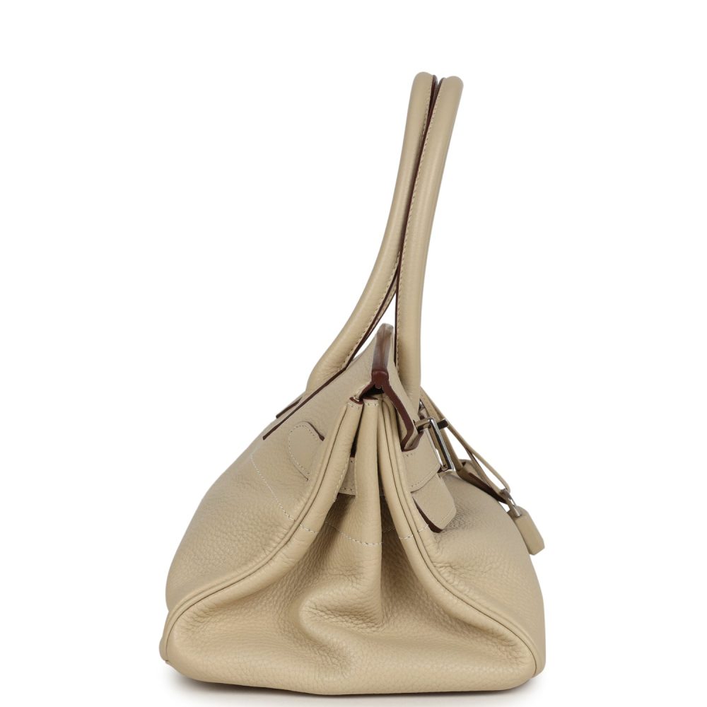 Vintage Hermes Shoulder Birkin 42 JPG Parchemin Clemence Palladium Hardware - Image 3