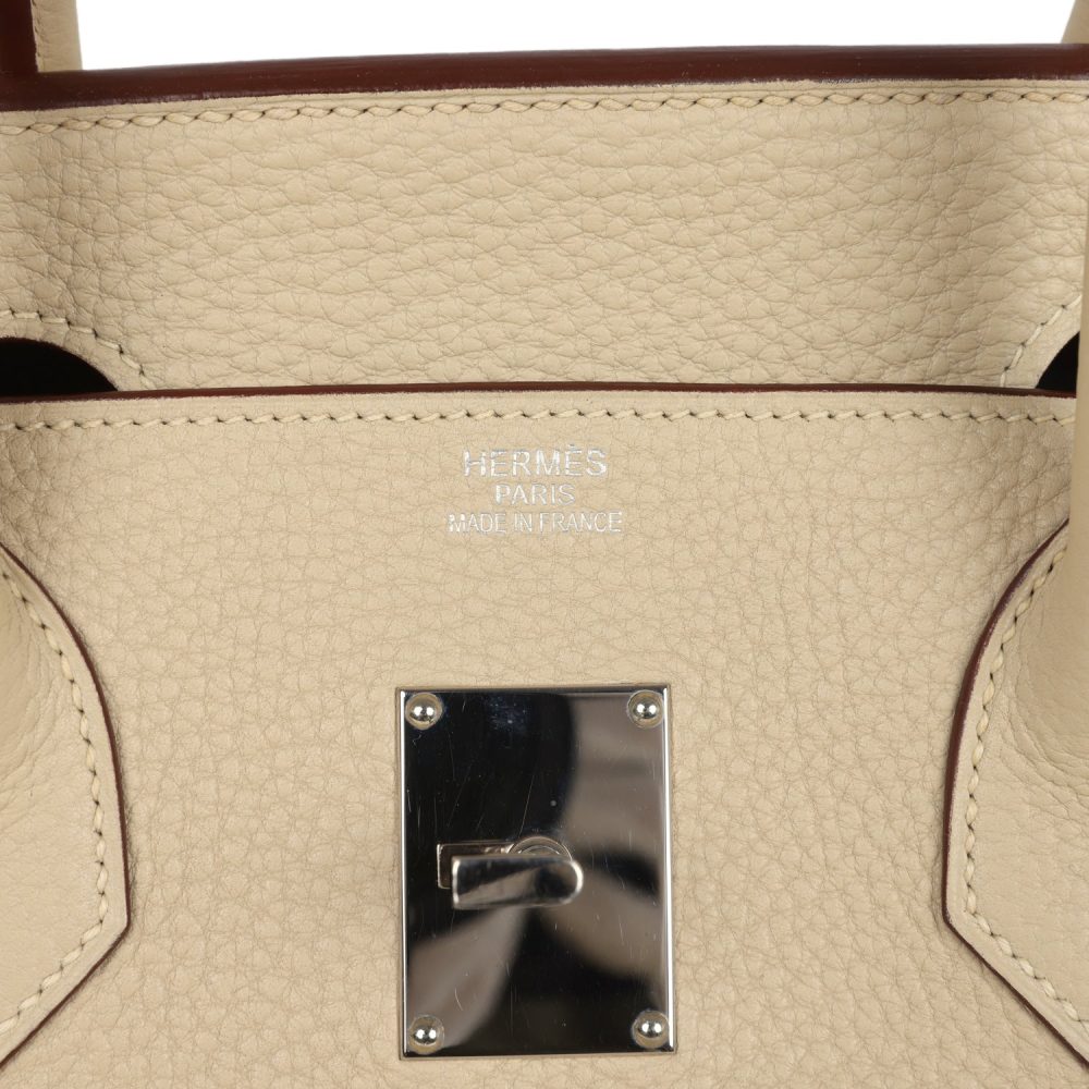 Vintage Hermes Shoulder Birkin 42 JPG Parchemin Clemence Palladium Hardware - Image 7