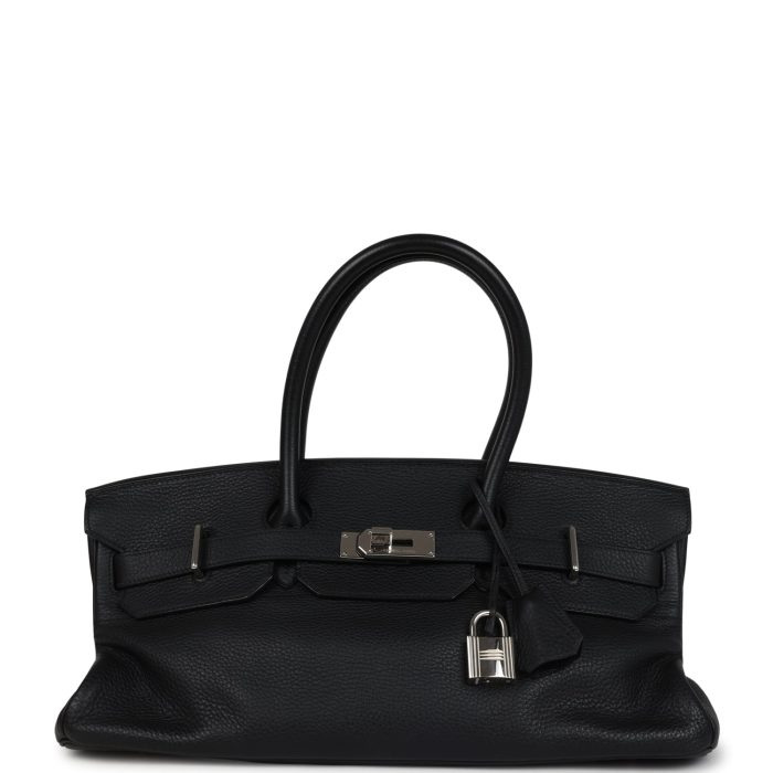 Vintage Hermes Shoulder Birkin 42 JPG Black Clemence Palladium Hardware