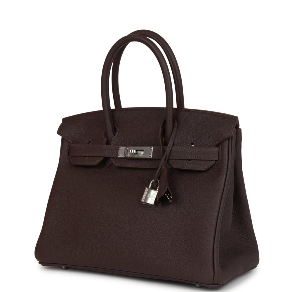 Hermes Birkin 30 Chocolat Togo Palladium Hardware - Image 5