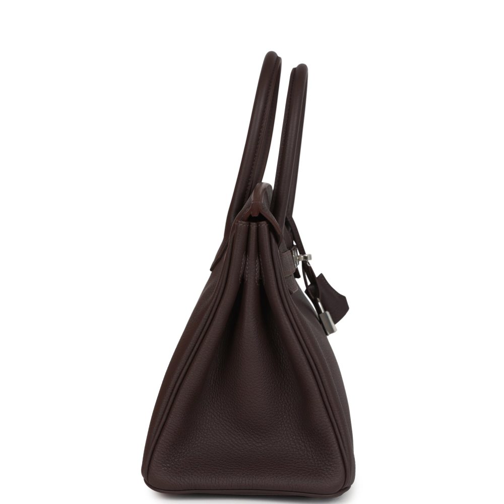 Hermes Birkin 30 Chocolat Togo Palladium Hardware - Image 3