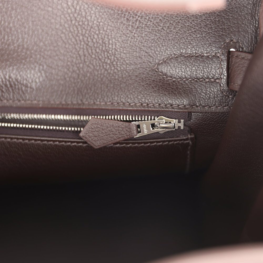Hermes Birkin 30 Chocolat Togo Palladium Hardware - Image 9