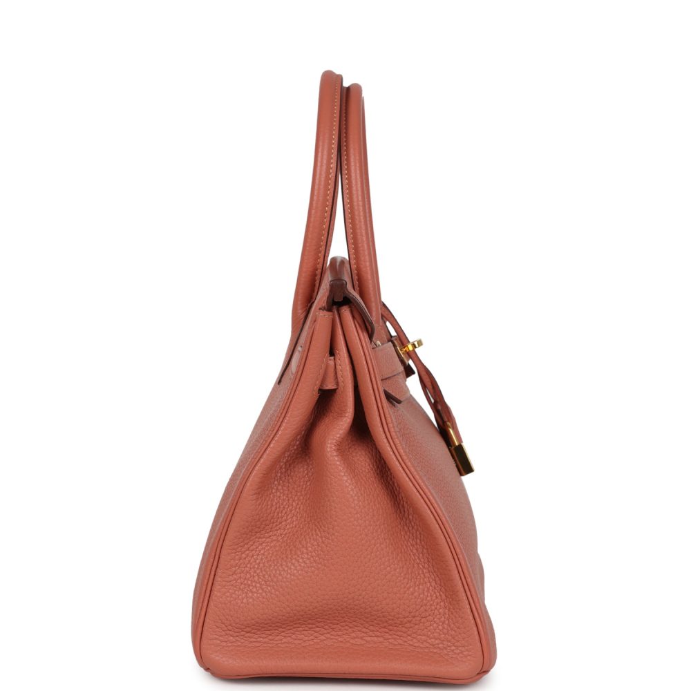 Pre-owned Hermes Birkin 30 Crevette Clemence Gold Hardware - Image 3