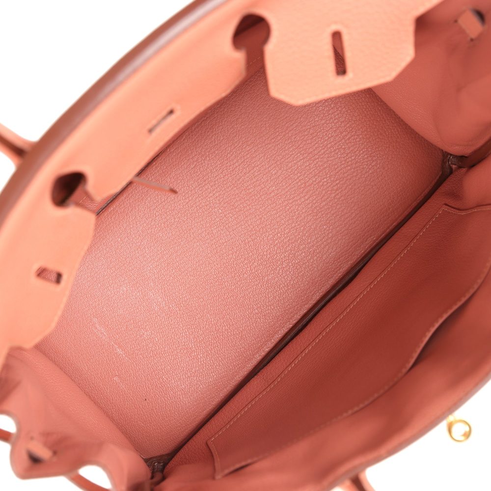 Pre-owned Hermes Birkin 30 Crevette Clemence Gold Hardware - Image 8