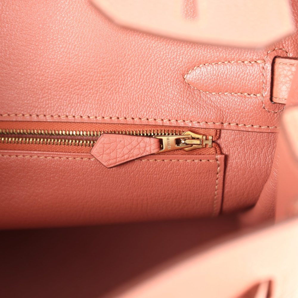 Pre-owned Hermes Birkin 30 Crevette Clemence Gold Hardware - Image 9