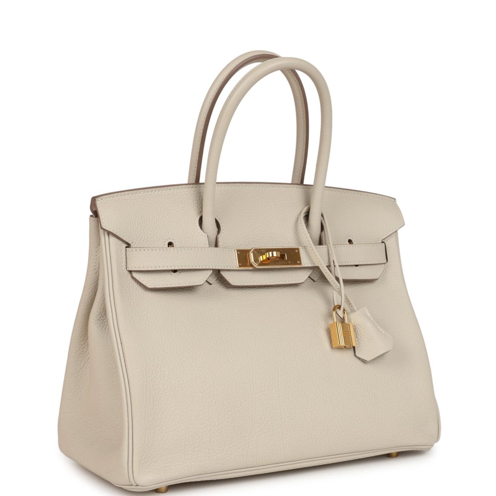 Pre-owned Hermes Birkin 30 Craie Togo Gold Hardware - Image 2