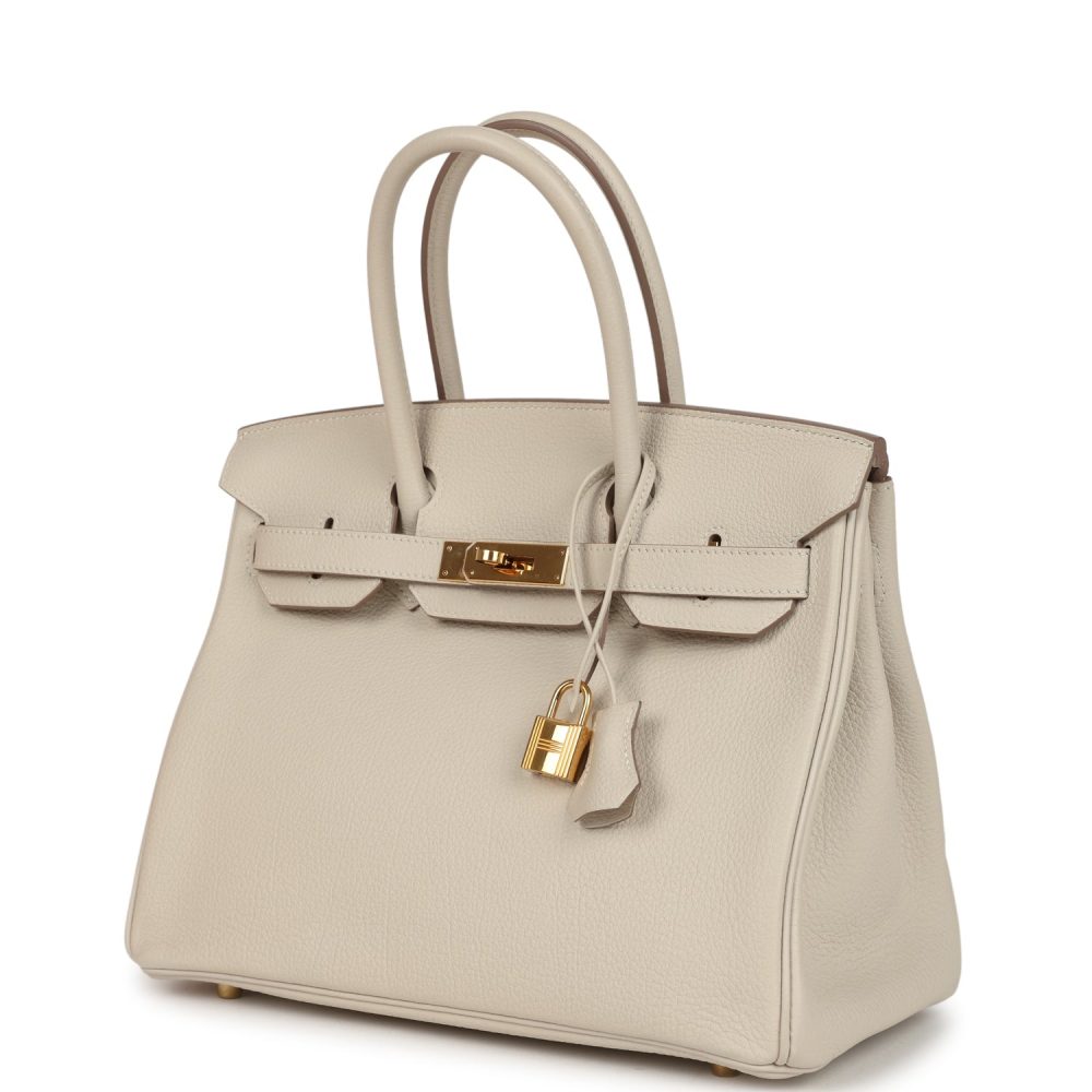Pre-owned Hermes Birkin 30 Craie Togo Gold Hardware - Image 5