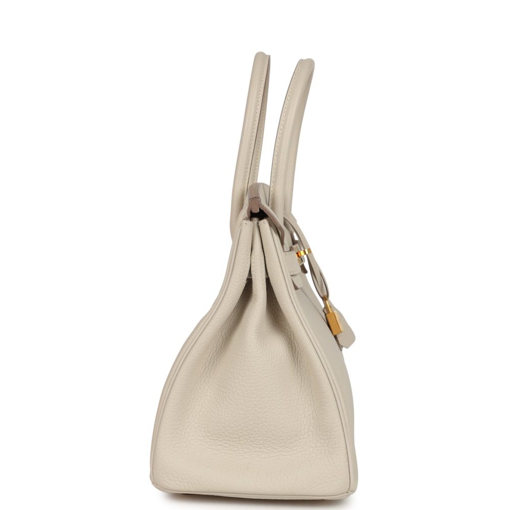Pre-owned Hermes Birkin 30 Craie Togo Gold Hardware - Image 3
