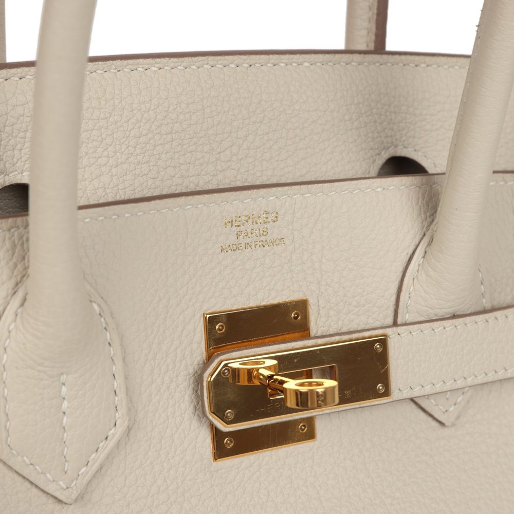 Pre-owned Hermes Birkin 30 Craie Togo Gold Hardware - Image 7