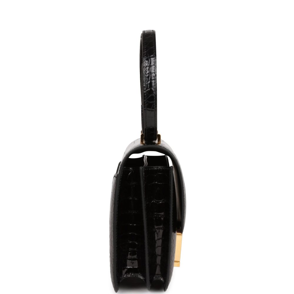 Hermes Constance 18 Black Shiny Alligator Gold Hardware - Image 3