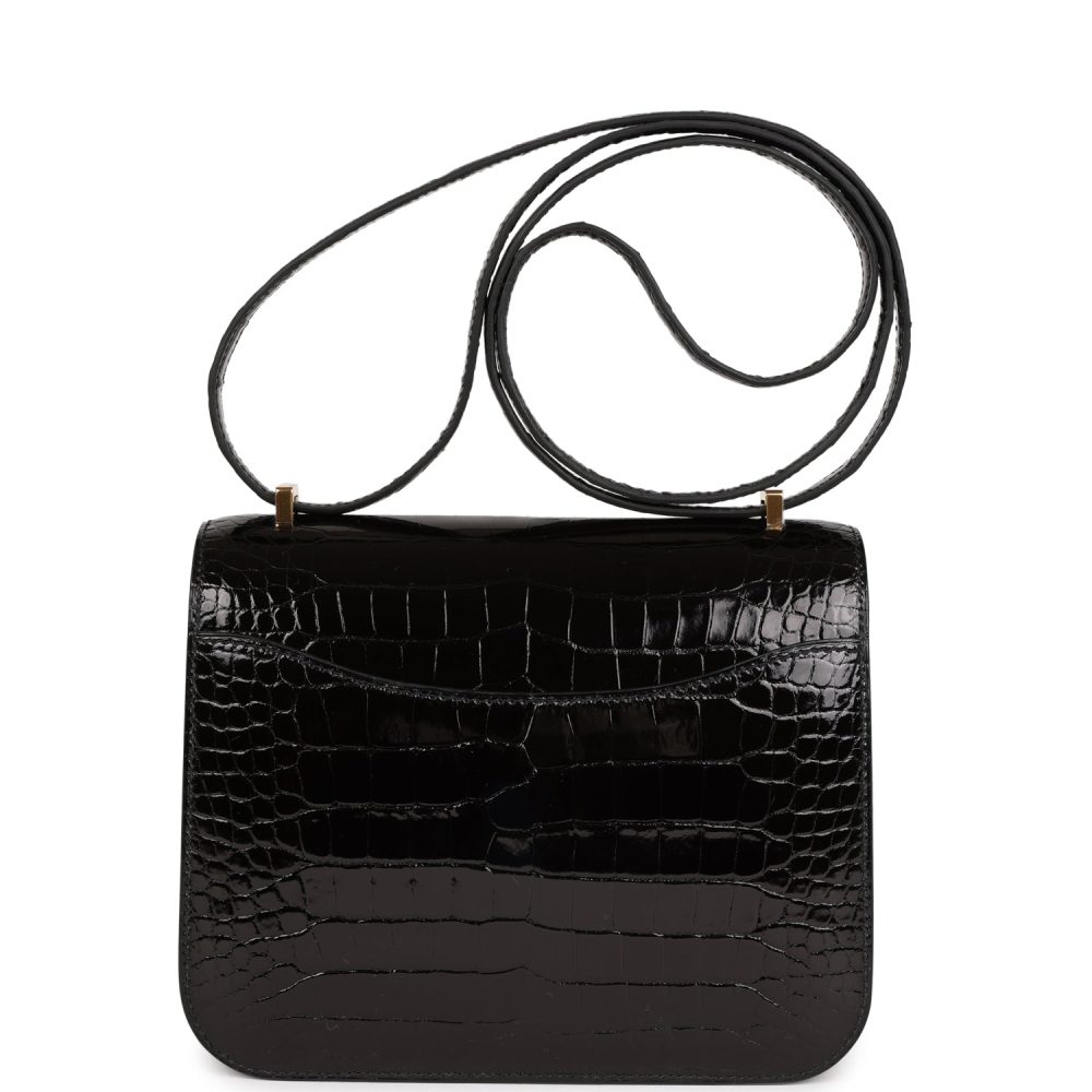 Hermes Constance 18 Black Shiny Alligator Gold Hardware - Image 4