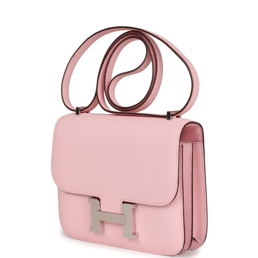 Hermes Constance 18 Rose Sakura Chevre Palladium Hardware - Image 5