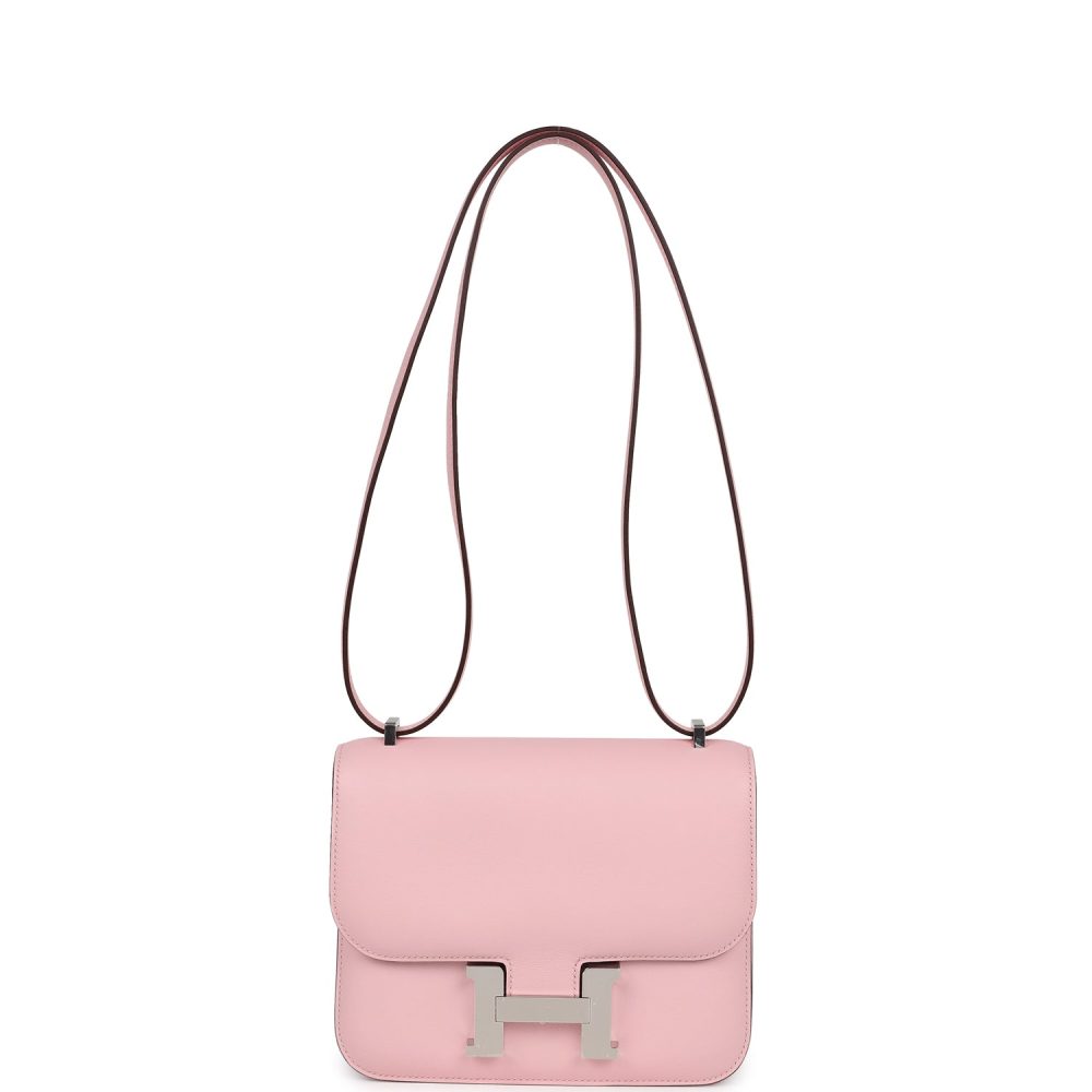 Hermes Constance 18 Rose Sakura Swift Palladium Hardware - Image 7