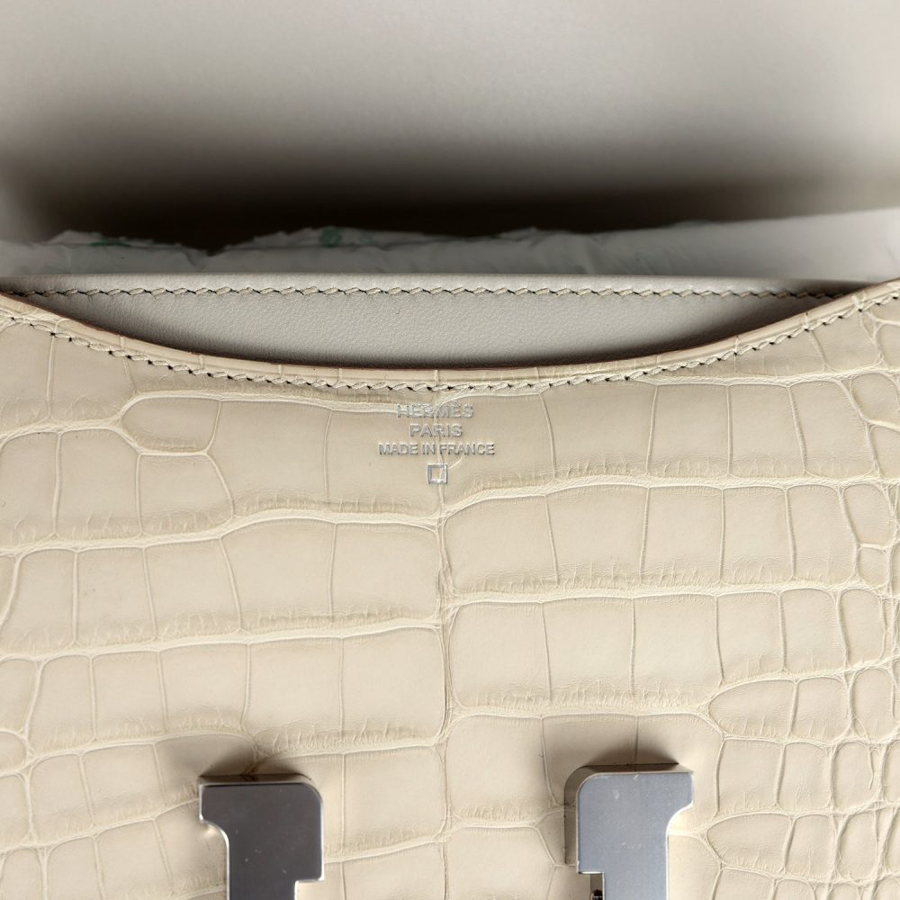 Hermes Constance 18 Beton Matte Alligator Palladium Hardware - Image 8