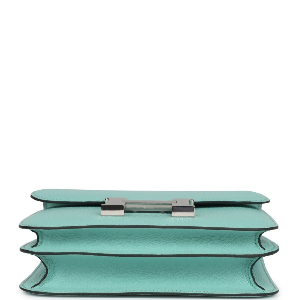 Hermes Constance 18 Aqua Chevre Palladium Hardware - Image 6