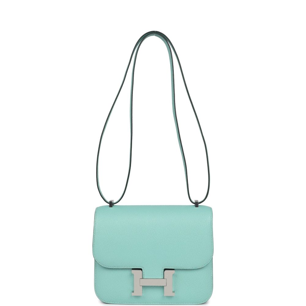 Hermes Constance 18 Aqua Chevre Palladium Hardware - Image 7