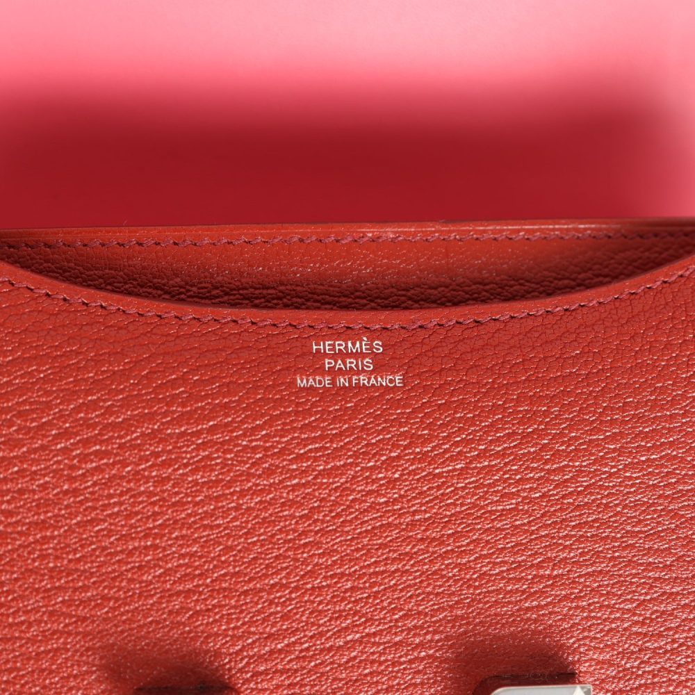 Hermes Constance 18 Brique Verso Chevre Mysore Palladium Hardware - Image 8