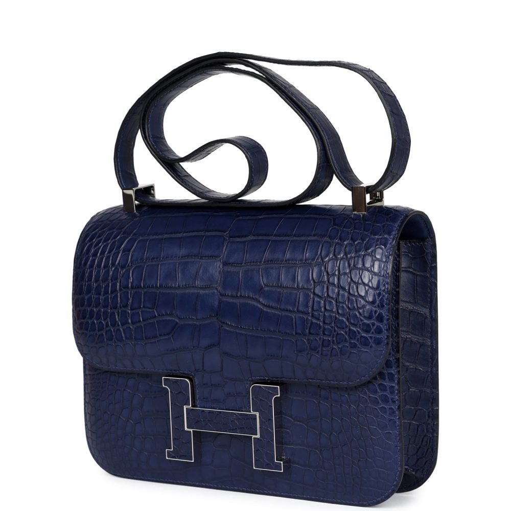 Hermes Constance 1-24 Bleu Saphir Matte Alligator Marquette Palladium Hardware - Image 5