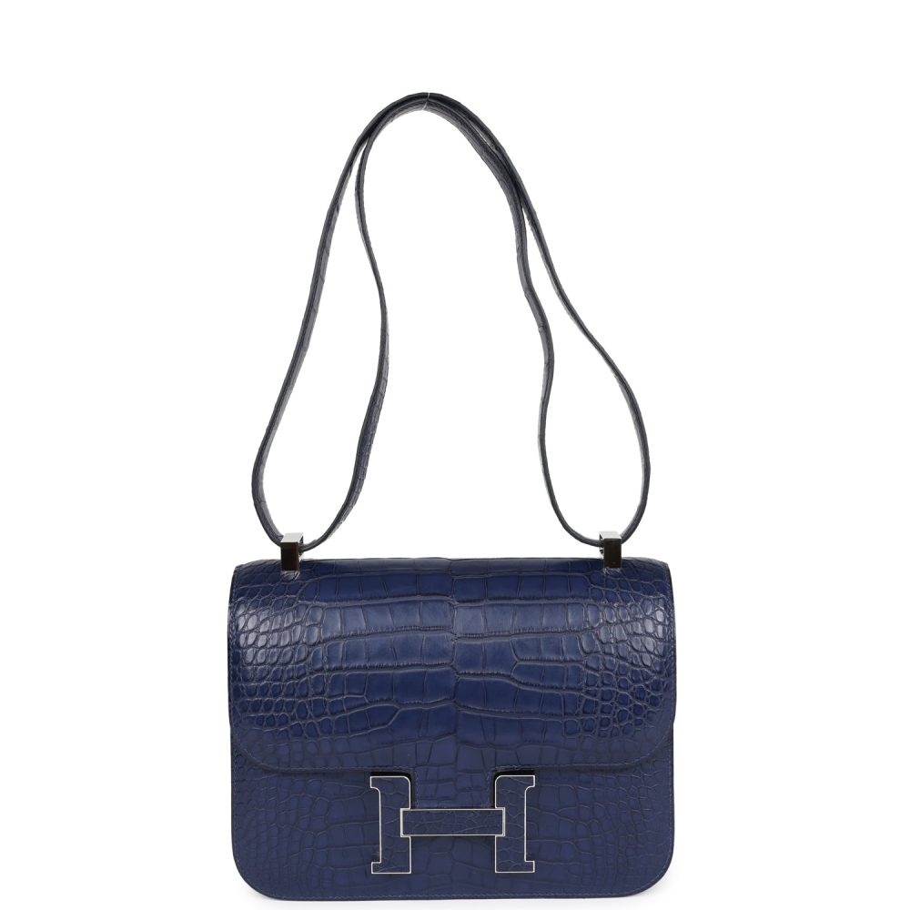Hermes Constance 1-24 Bleu Saphir Matte Alligator Marquette Palladium Hardware - Image 7