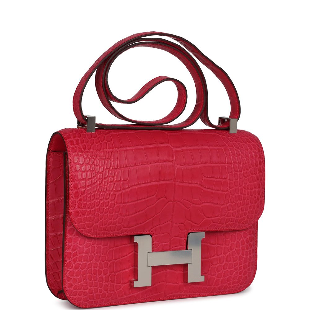 Hermes Constance 1-24 Rose Extreme Matte Alligator Palladium Hardware - Image 2