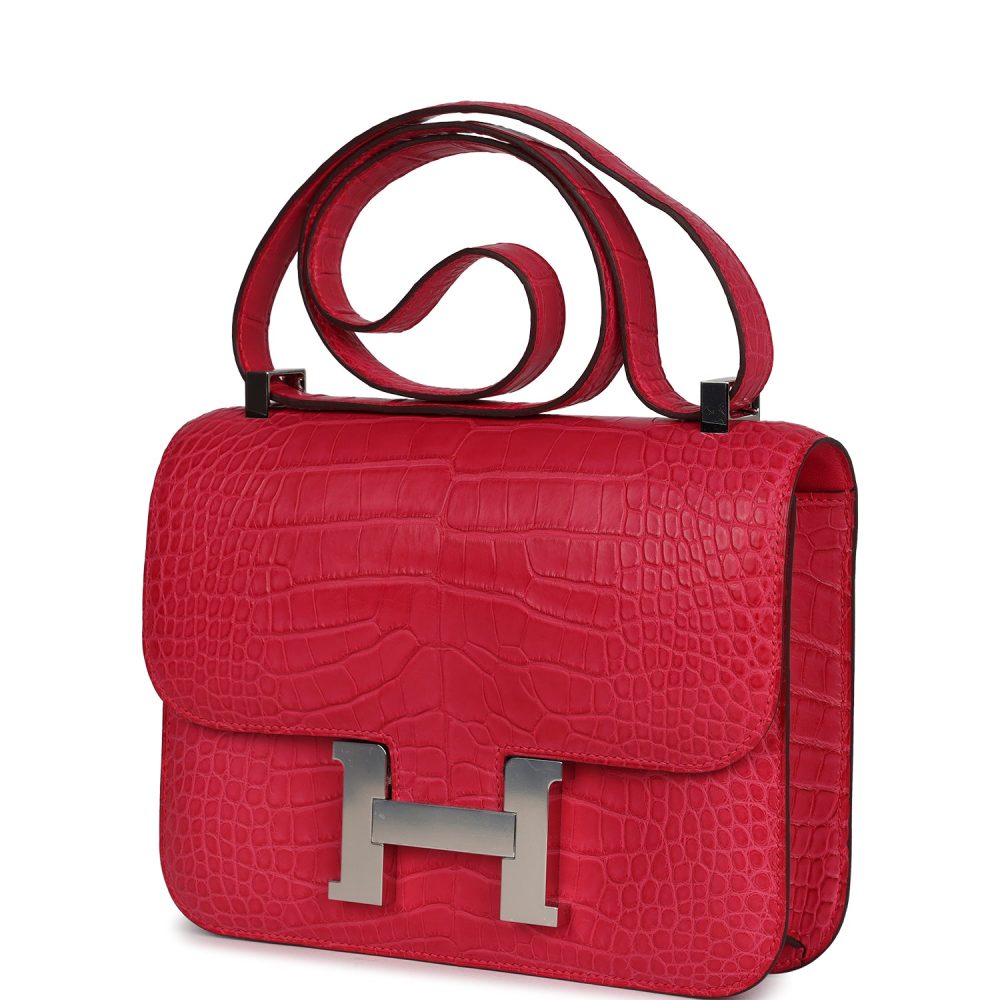 Hermes Constance 1-24 Rose Extreme Matte Alligator Palladium Hardware - Image 5