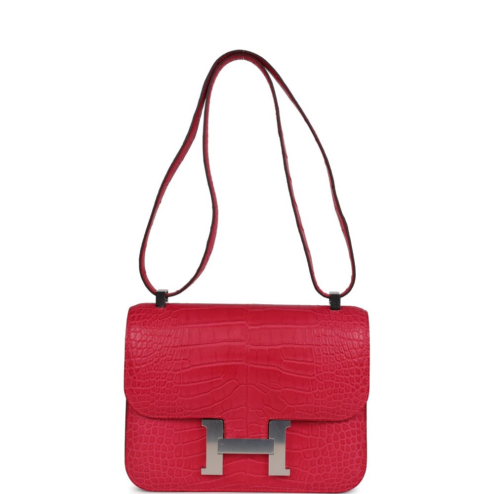 Hermes Constance 1-24 Rose Extreme Matte Alligator Palladium Hardware - Image 7