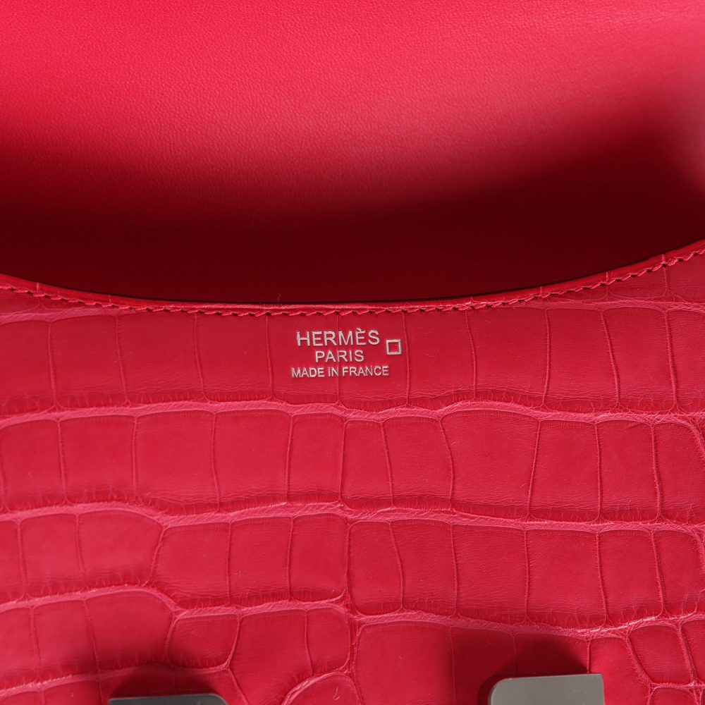 Hermes Constance 1-24 Rose Extreme Matte Alligator Palladium Hardware - Image 8