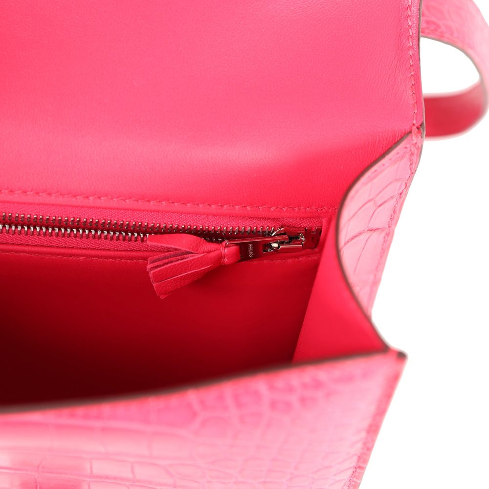 Hermes Constance 1-24 Rose Extreme Matte Alligator Palladium Hardware - Image 10