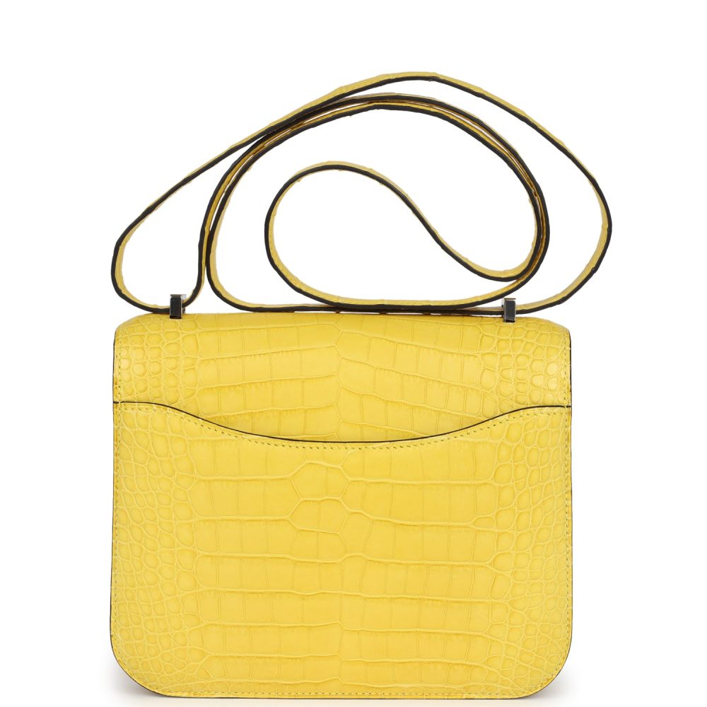 Hermes Constance 18 Mimosa Matte Alligator Palladium Hardware - Image 4